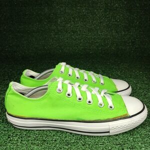 Converse Sneakers Womens 8 Green Chuck Taylor All Star Ox Low Top 114061F Neon